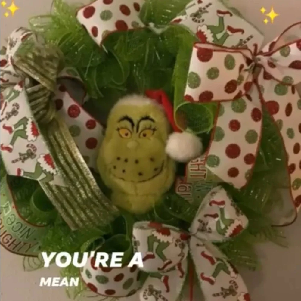 The Grinch Wreath Adorably Unique Hand Crafted Custom NEW Design Final Sale
